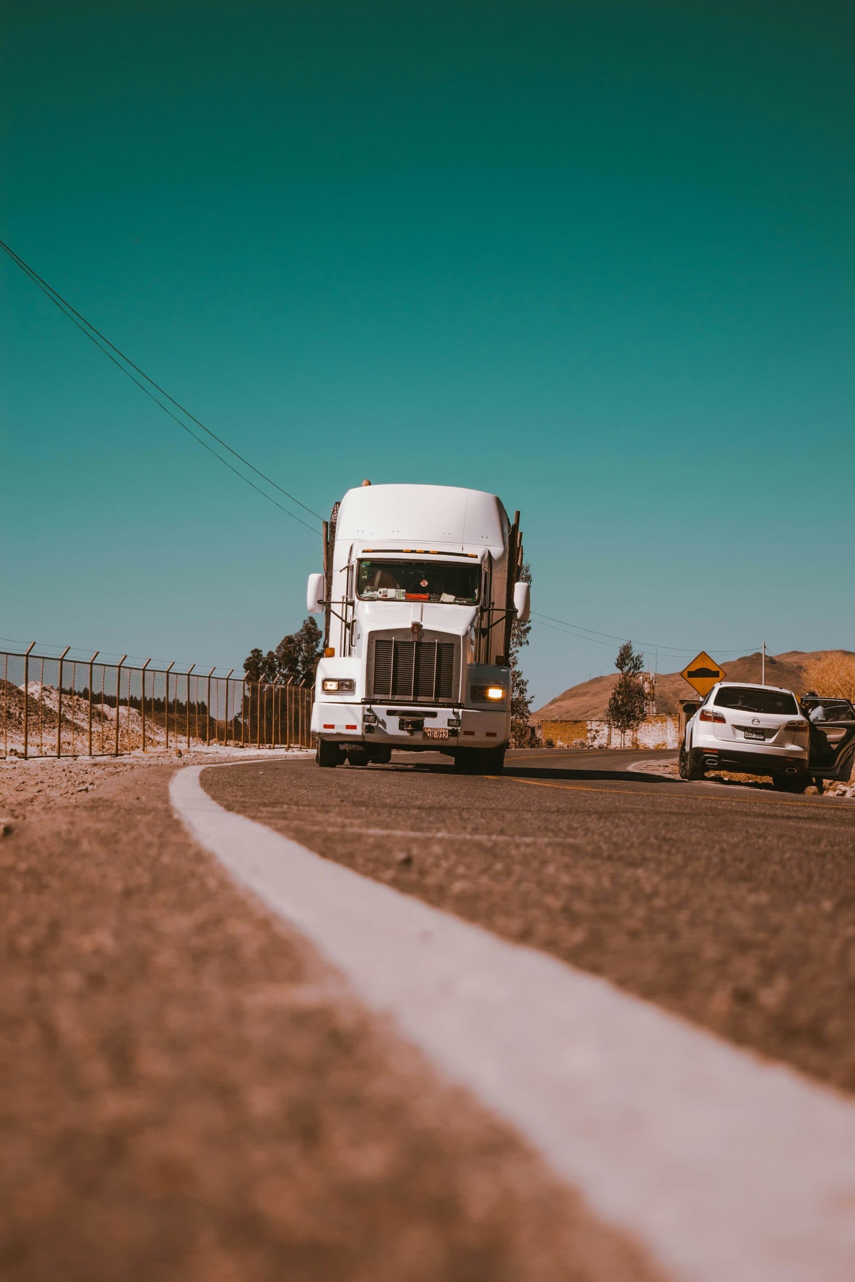 Commercial truck on a freight route